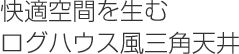 快適空間を生むログハウス風三角天井