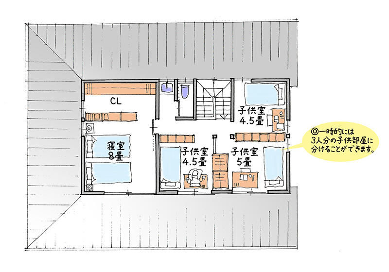 有限会社カネヒサ建築 プラン1 1F平面図