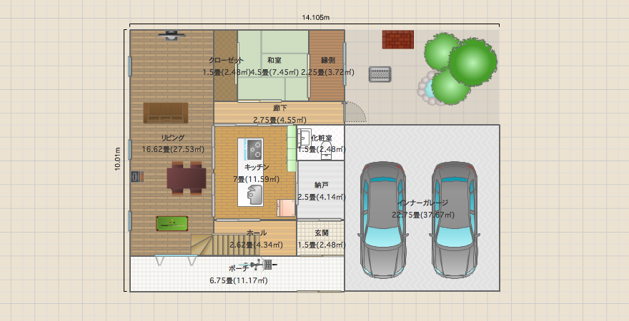 ガレージハウス２台