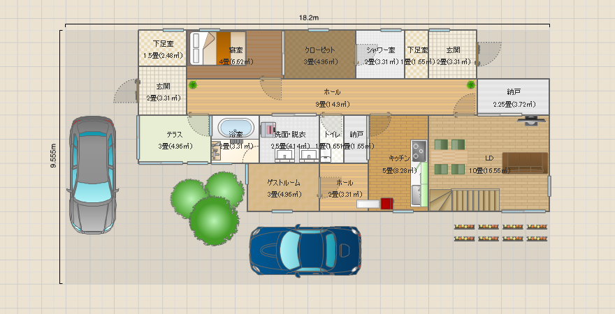 西から帰り東から出掛ける家