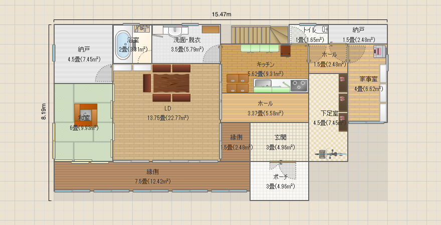 広い縁側が風を呼ぶ家