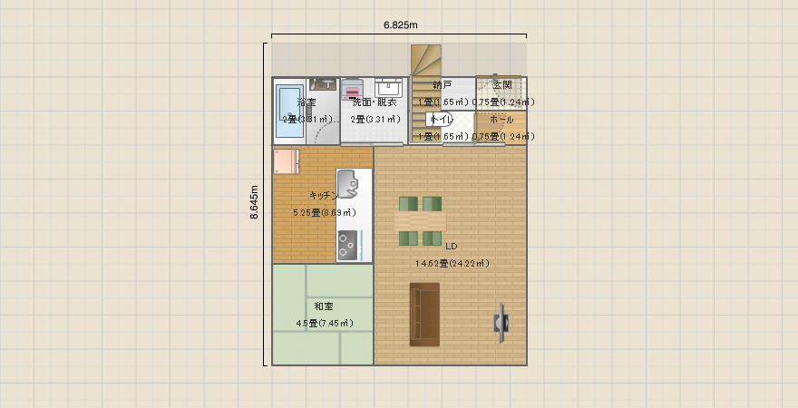 北道路延床32坪の家（子供3人）