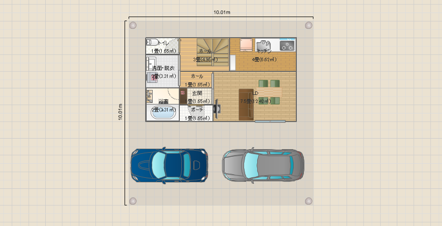 建坪21.5坪で造る4LDK