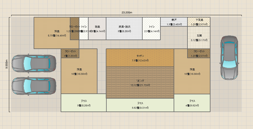 平屋３ＬＤＫ　２世帯