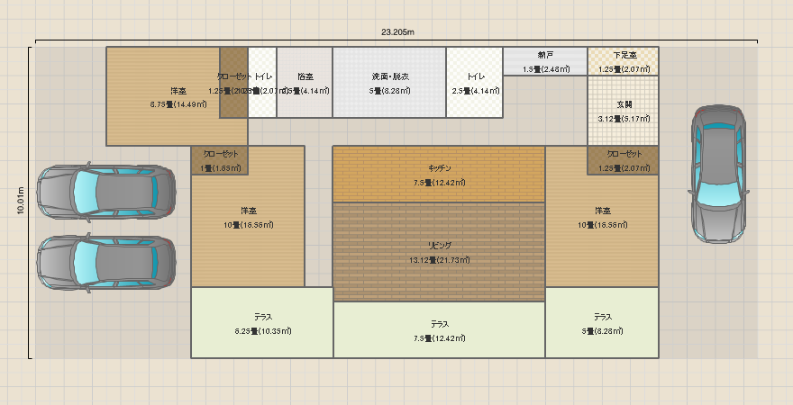 平屋３ＬＤＫ　２世帯