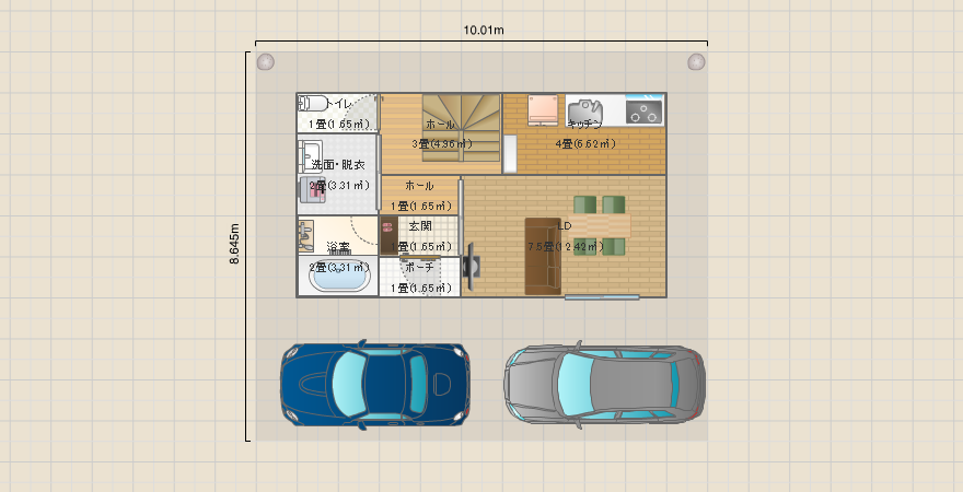 建坪21.5坪で造る3LDK(2)