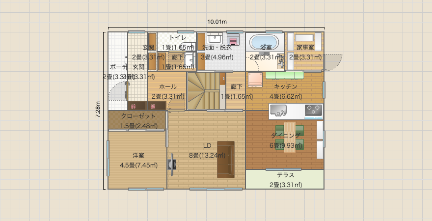 総二階　40坪　tom