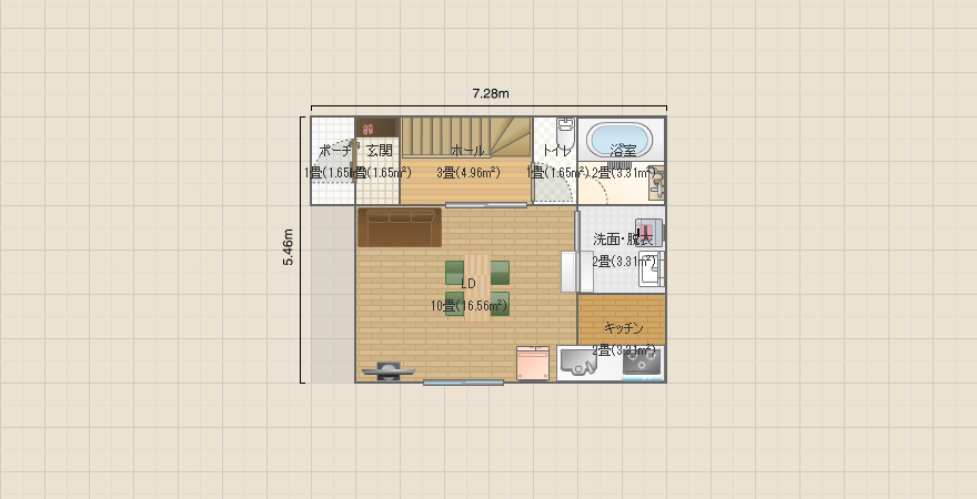 20.7坪3LDK（LDK１２畳 全室南向き）