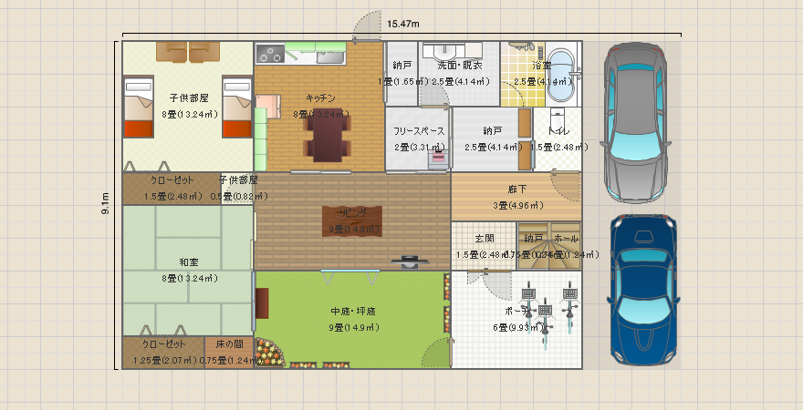 中庭のある家