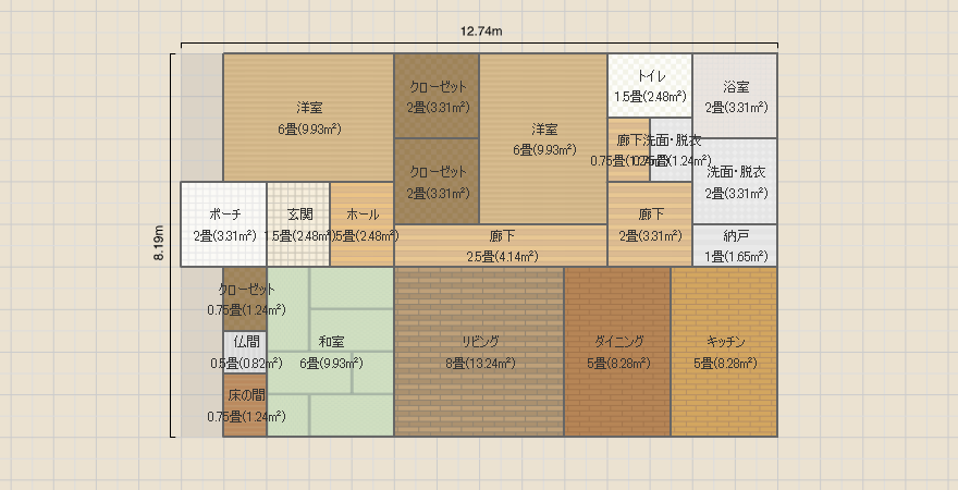 平屋　3ＬＤＫ　30坪