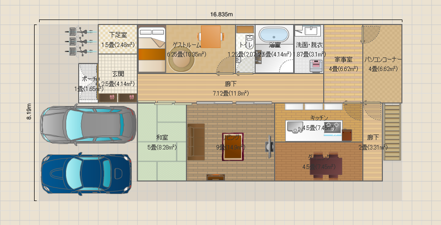 吹き抜けのある家