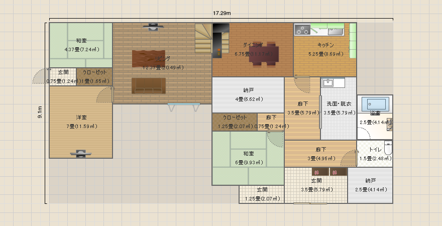 コの字56坪完成