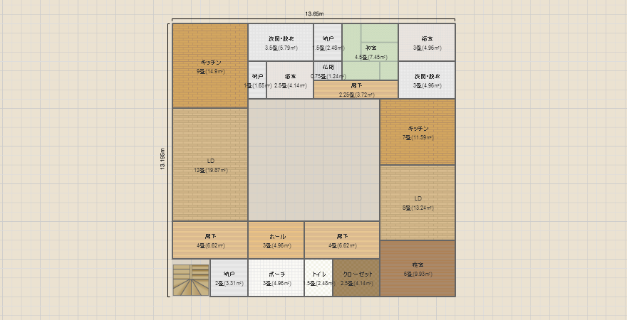 中庭のある2世帯