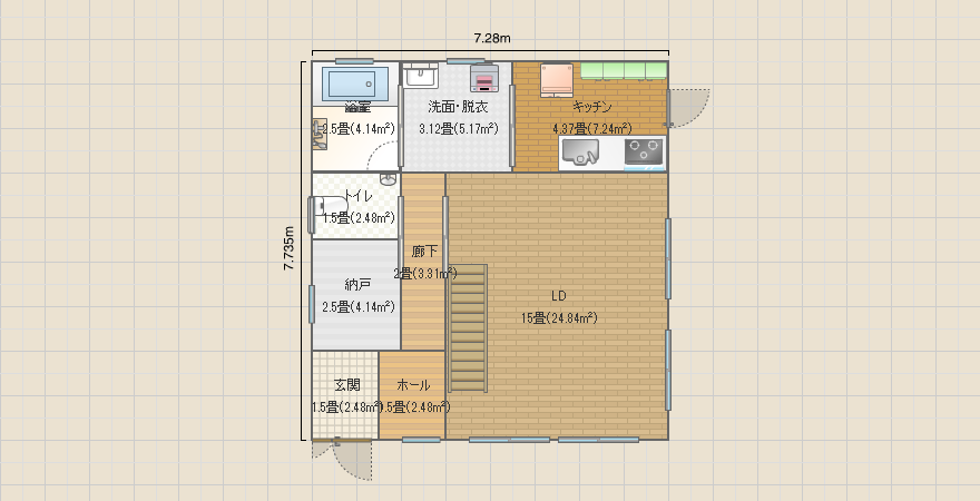 試作（１１） 階段中央　子供部屋北