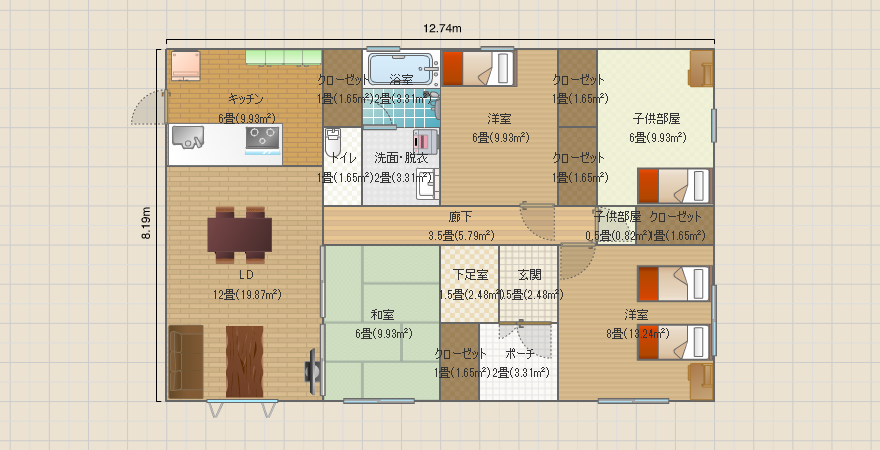 案２　平屋4LDK 31.5坪