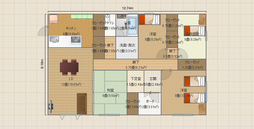 案３　平屋4LDK 31.5坪