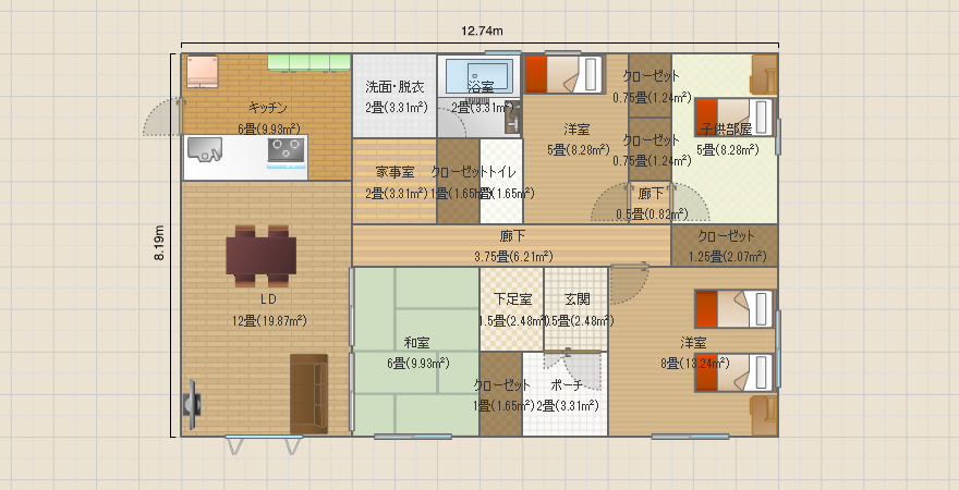 案５　平屋4LDK 31.5坪