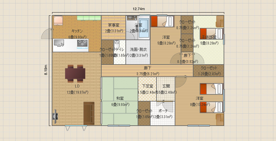 案４　平屋4LDK 31.5坪