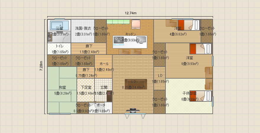 案10　平屋4LDK 28.0坪