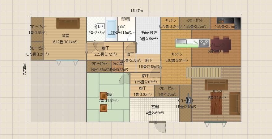 cube南玄関施行57.3坪完成,ルーフバルコ＋拭き抜け