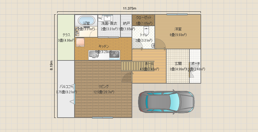 新築案3LDK駐車スペース