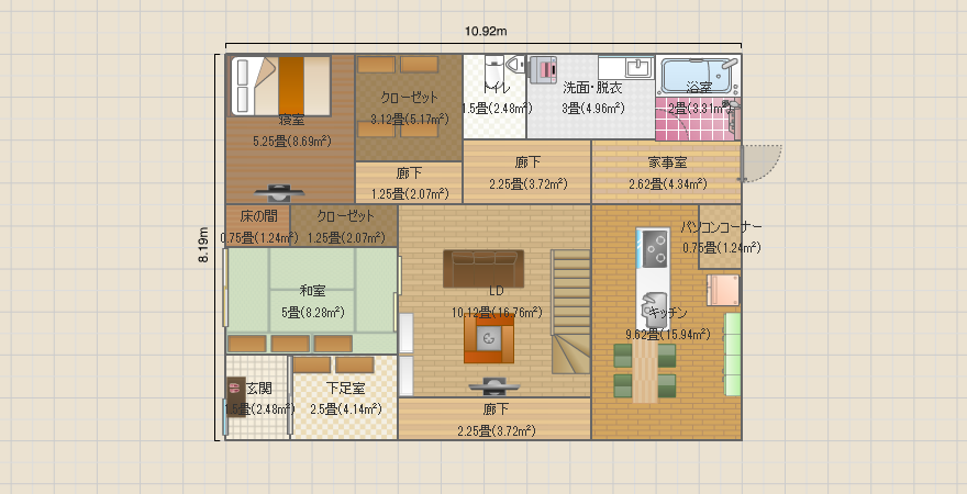 南側土間＆バリアフリー&東K&寝室1