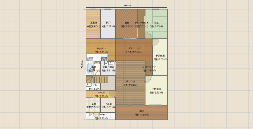 53坪吹き抜けの家