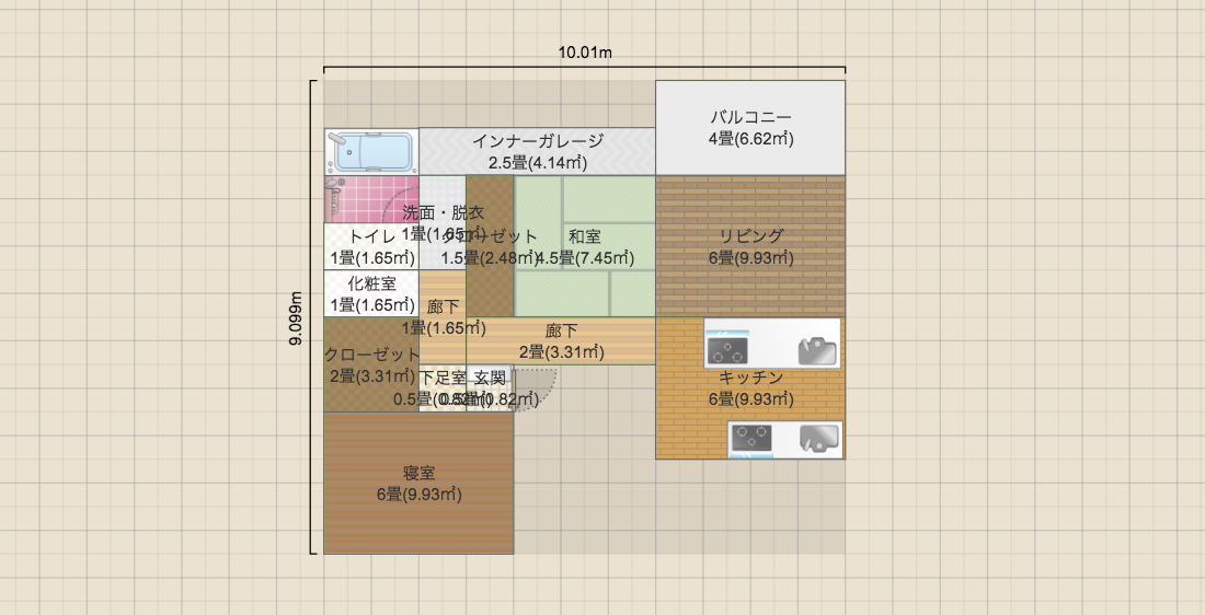 コの字型