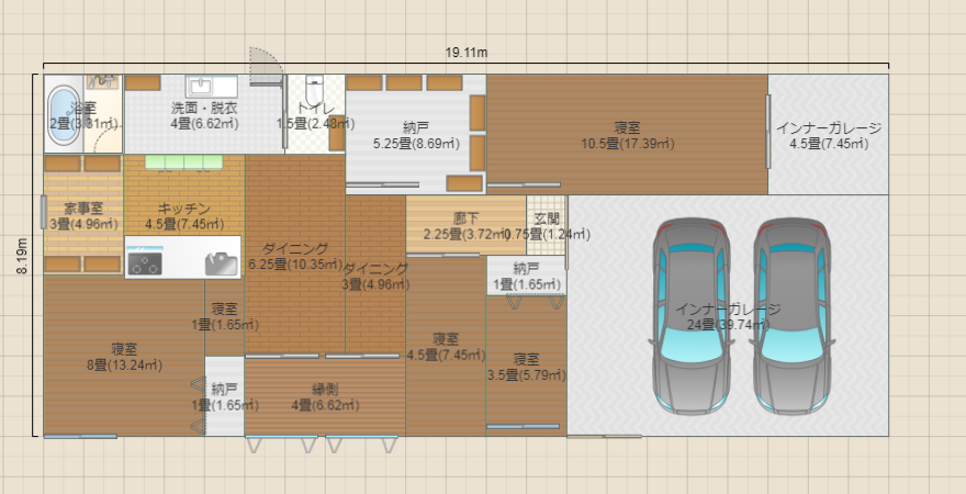 インナーガレ-ジ2台分　FS標準仕様　機器込み