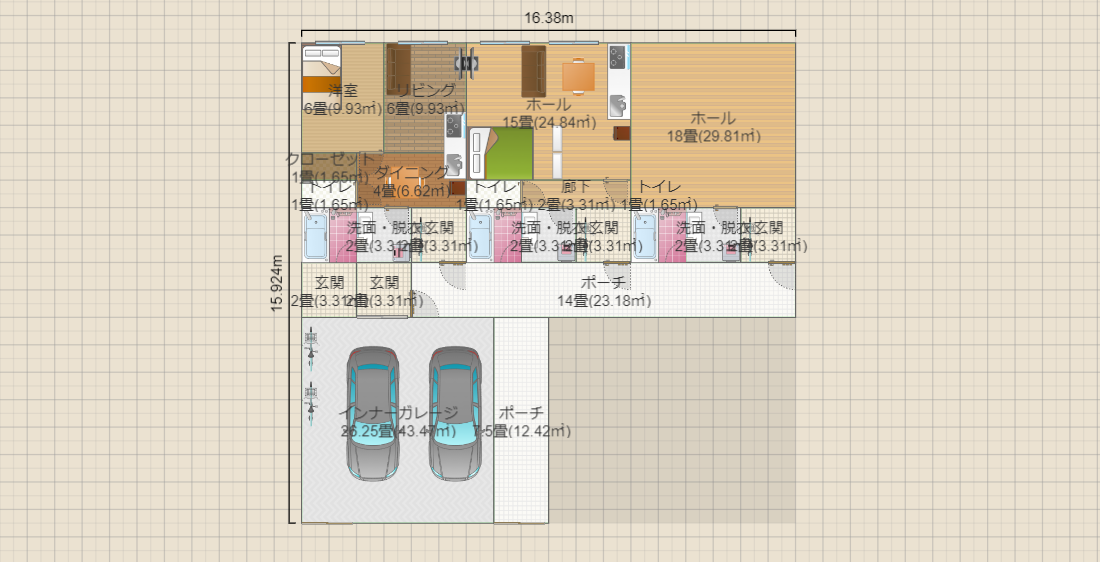 60坪案1_3階ロングLD