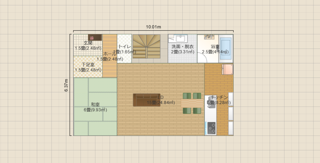 30坪　吹き抜け　土間収納