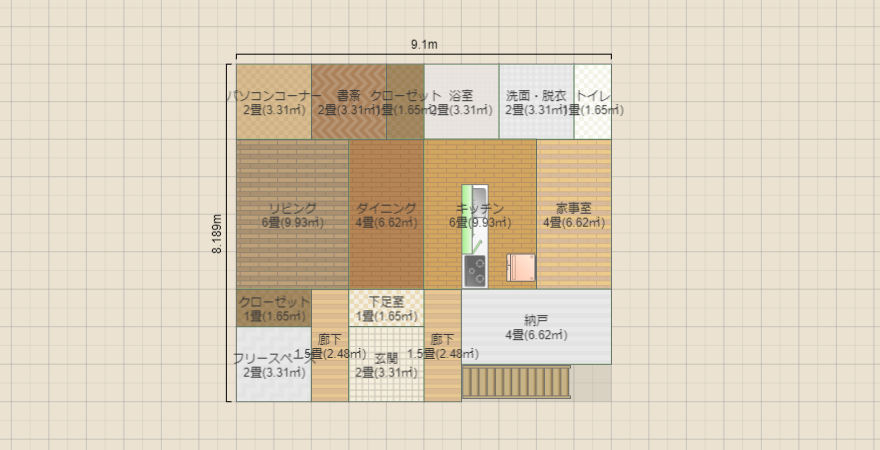 2手に分かれる玄関