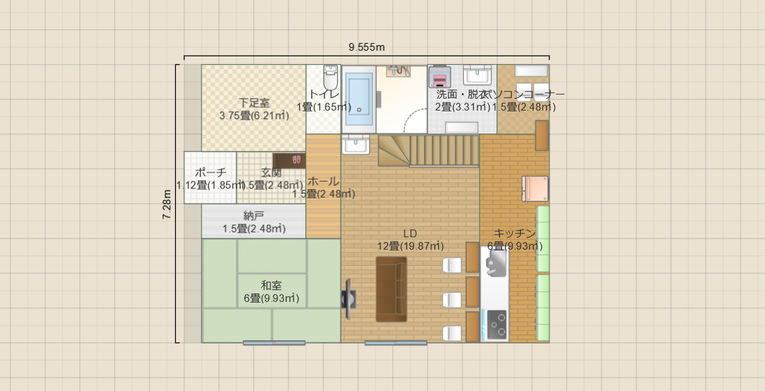 30坪　吹き抜け　土間収納