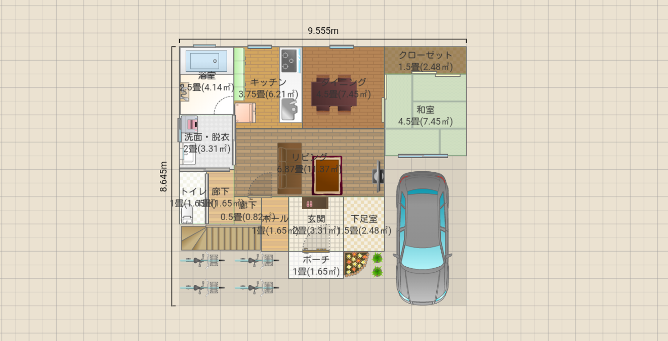 総2階 4LDK＋書斎 浴室1620 独立階段 洗面2way