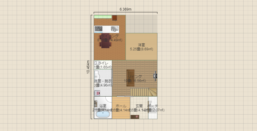 間口8.5ｍ、奥行19ｍの土地に建てる家