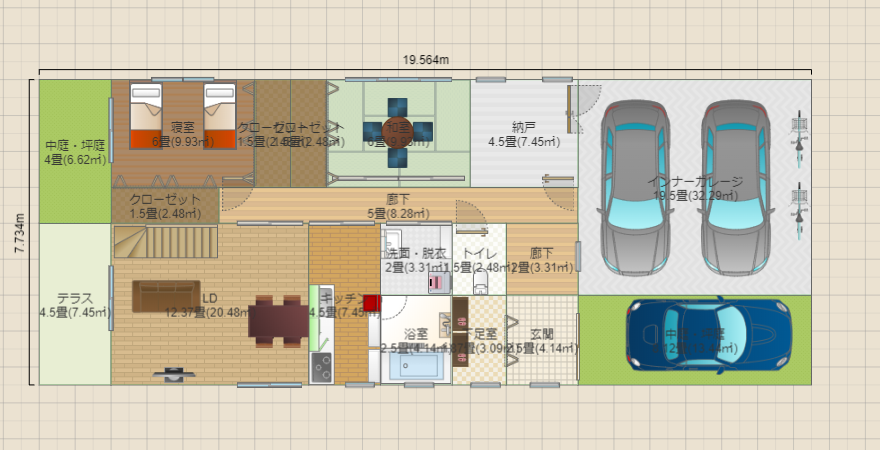 収納多め　2階建て６LDK