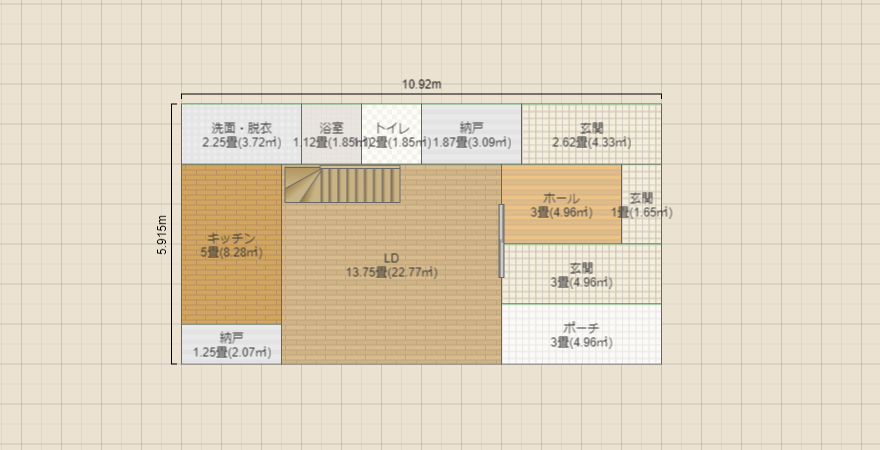 40坪4LDK 広々収納