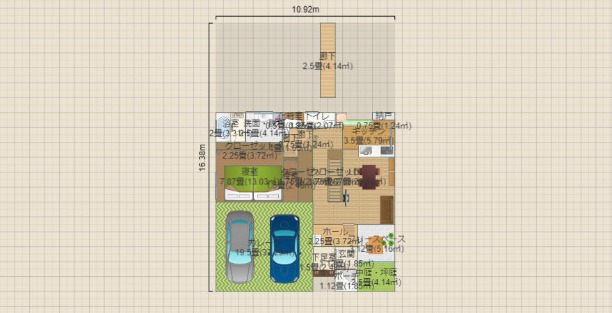 119ｍ² リビング中心