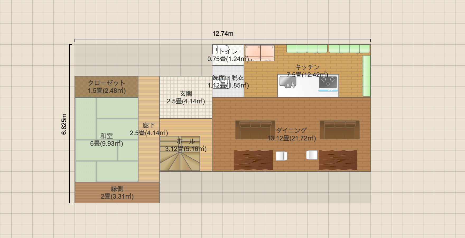 1階レストラン、2階建ホテル