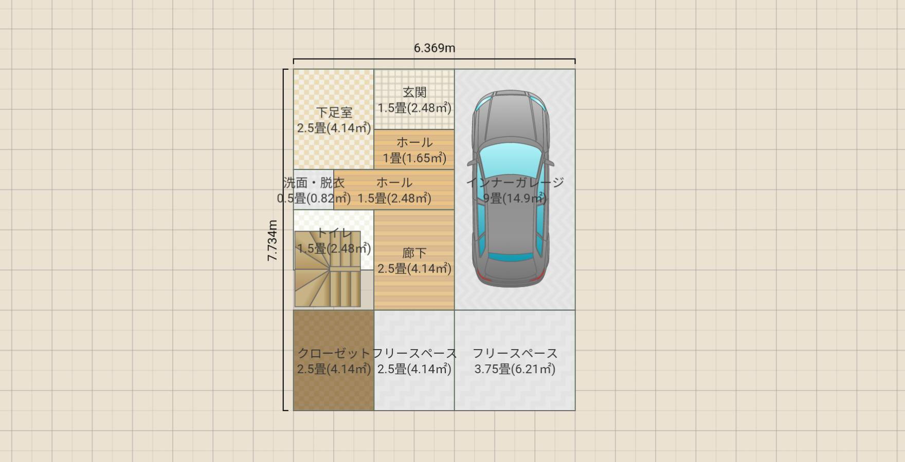 3階建/4LDK＋フリースペース(狭小住宅)