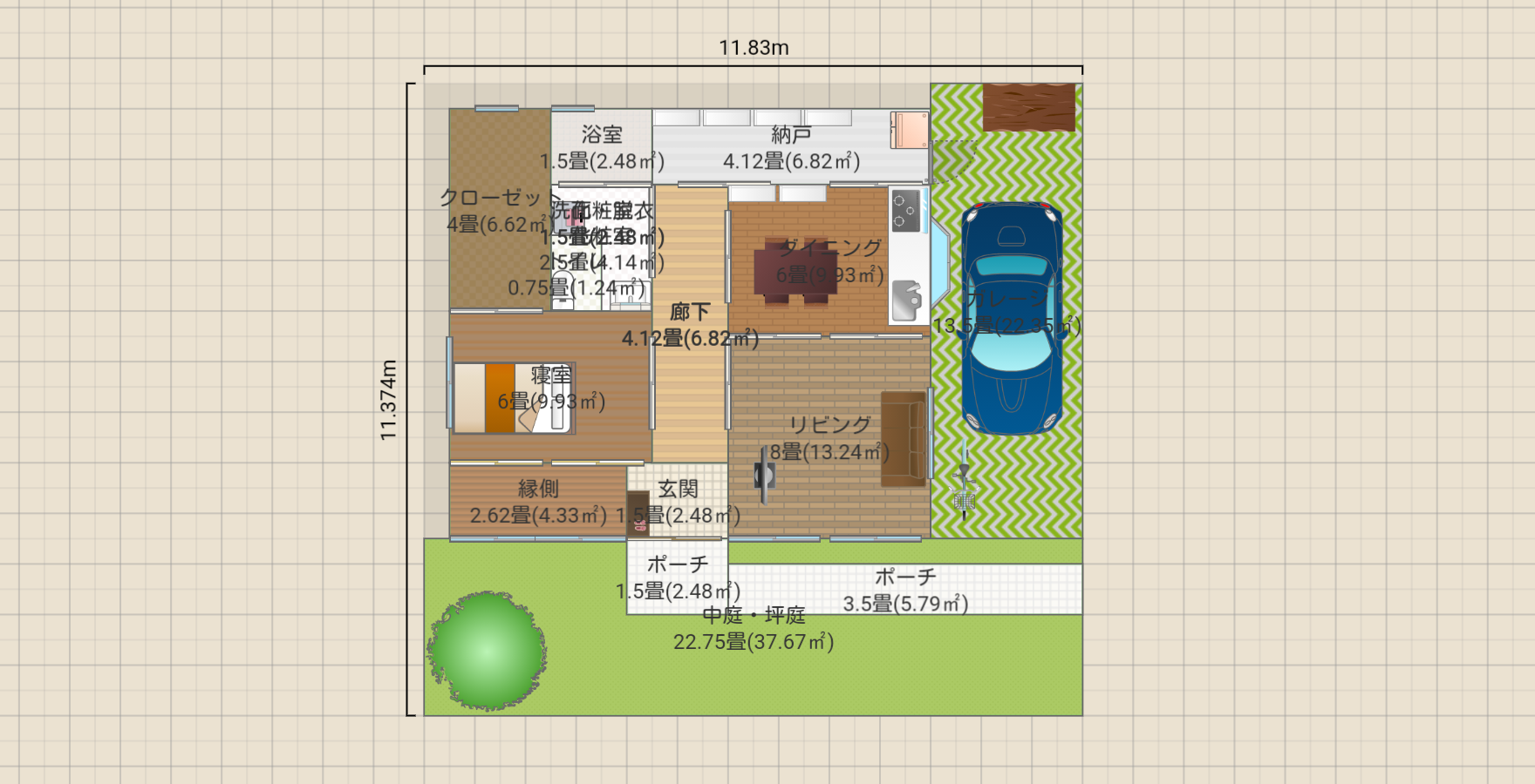 平屋 南玄関