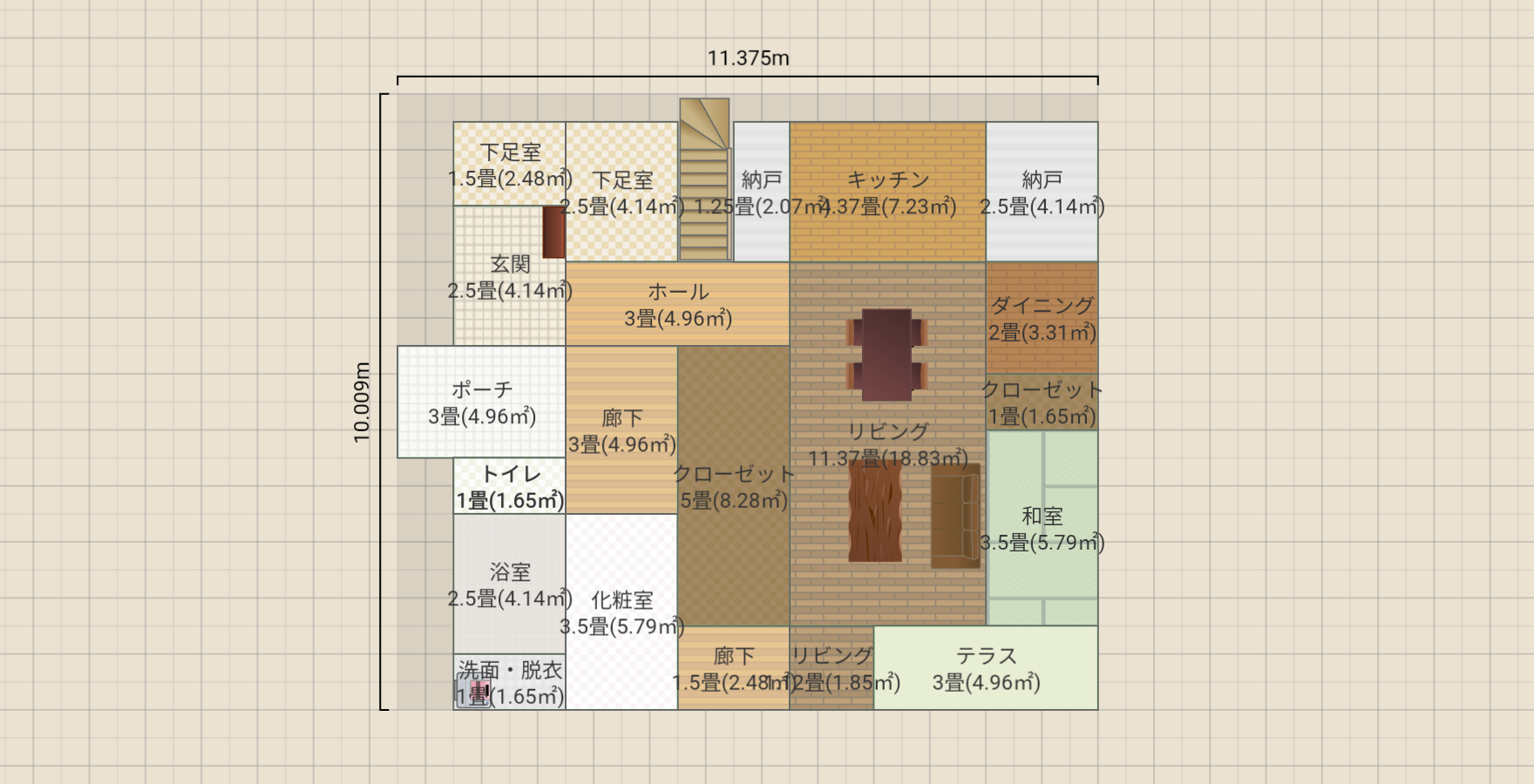 1階回廊/2階にもリビング・ミニキッチン