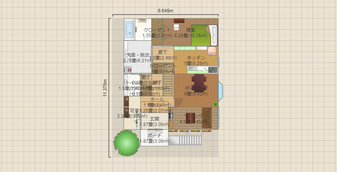 北西角地で建てるとしたら…