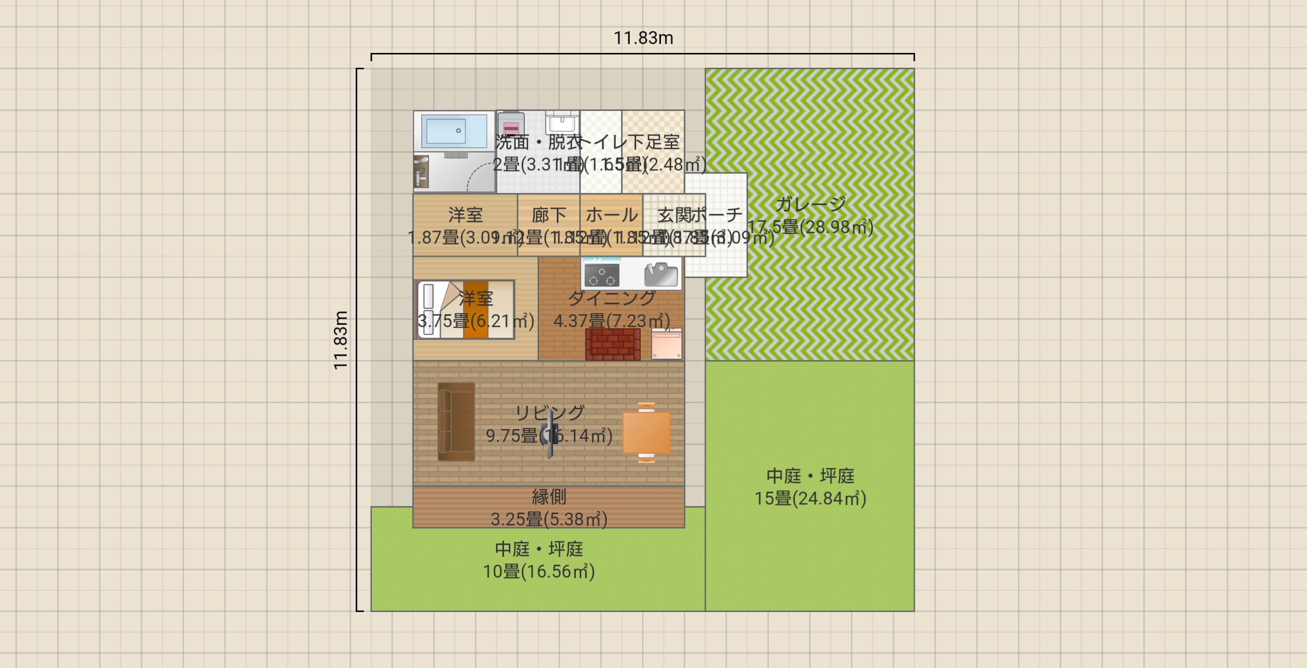 縦長平屋 濡れ縁