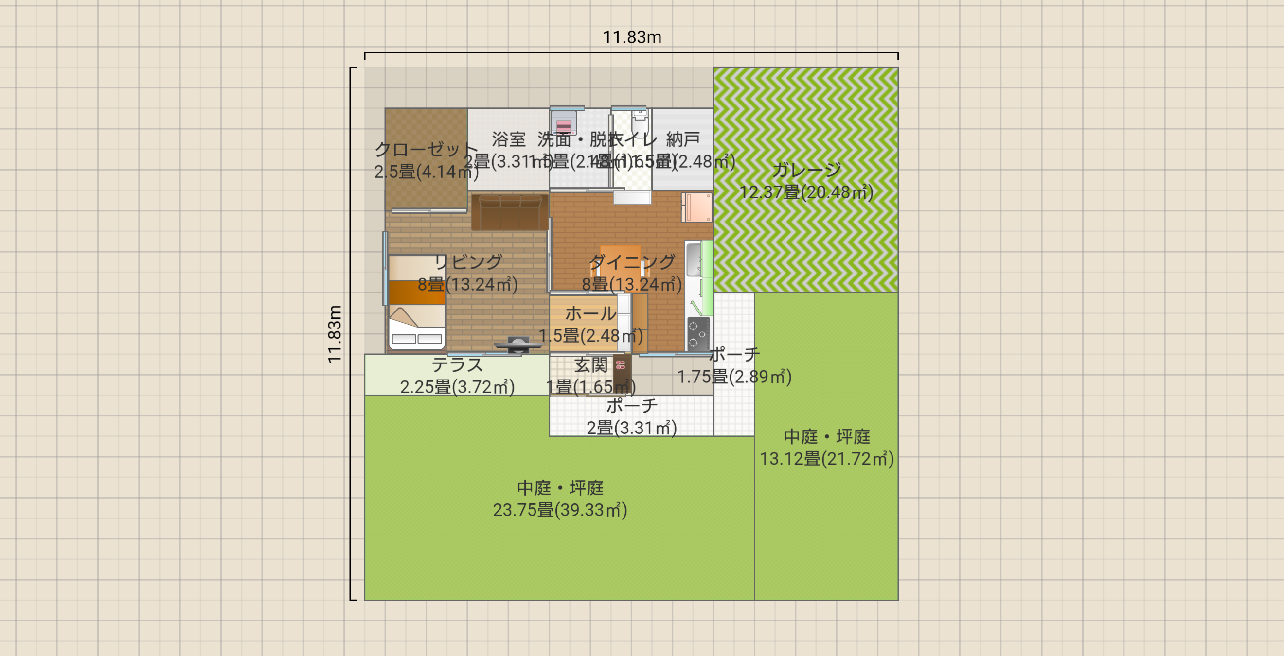 1ＤＫ＋屋根裏 ちょっと大きめ