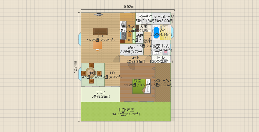 小上がりのある平屋