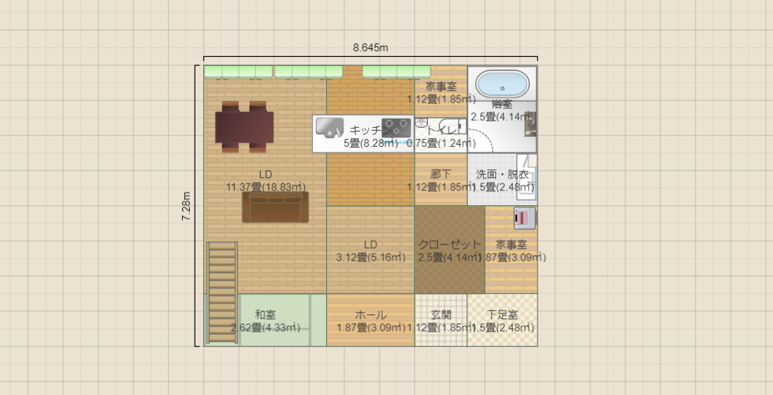 大きな吹き抜けのある家