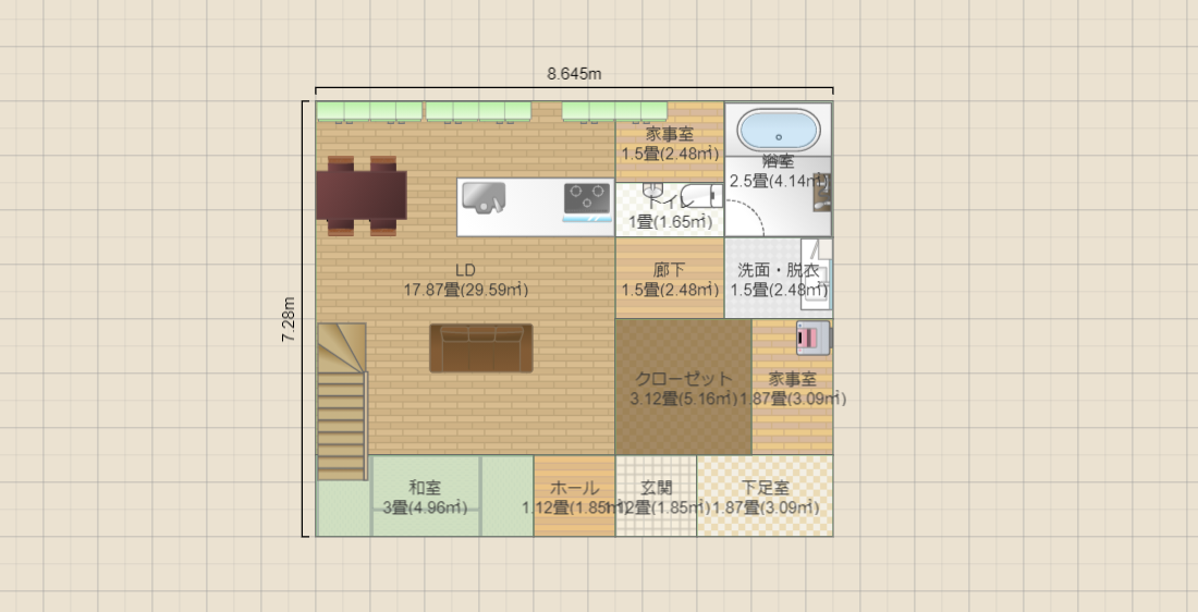 大きな吹き抜けのある家