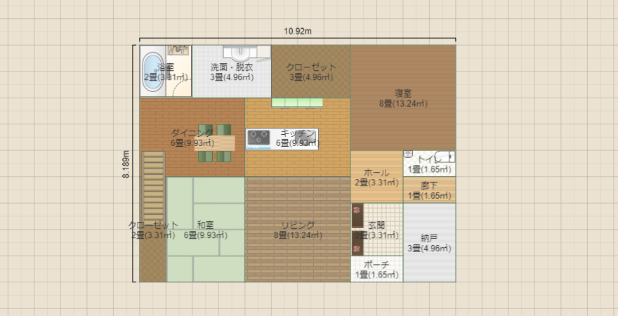 平屋　ロフト　２７坪　