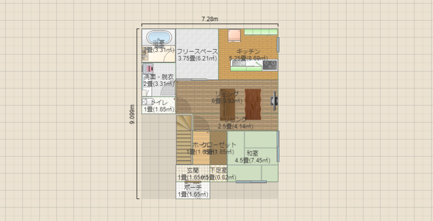 ４LK30坪以内　収納多め　ダイニングテーブルいらない